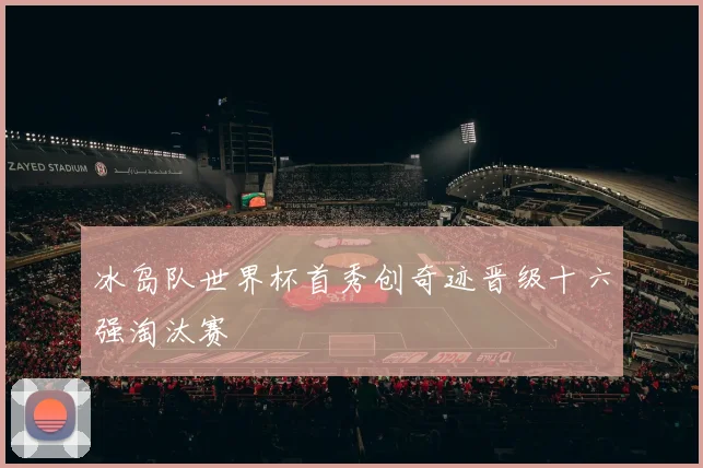 冰岛队世界杯首秀创奇迹晋级十六强淘汰赛